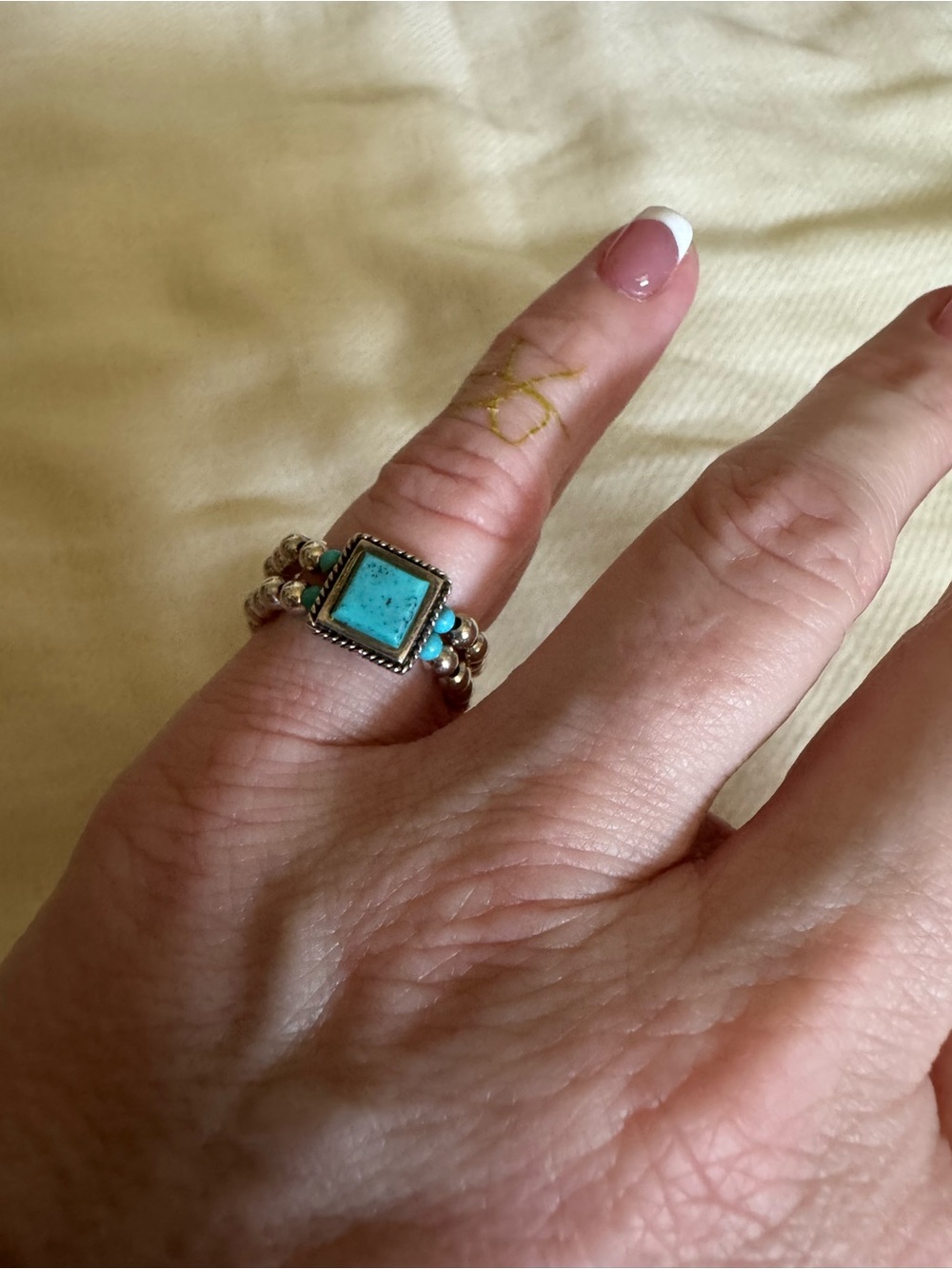 Silpada 925 Sterling Silver Turquoise Stretch Ring